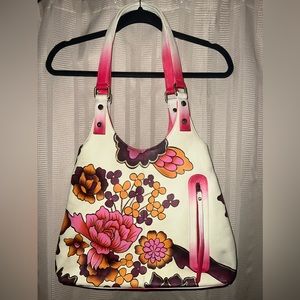 Unique hand painted 100% leather purse